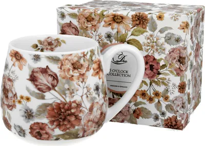 Produktbild von Duo Kaffeebecher Pastel Flowers aus Porzellan, Becher, teetasse, Kaffeetasse mit henkel 430 ml