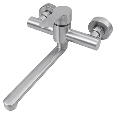 Produktbild von Waschbeckenarmatur, Wandmontage, 360° schwenkbarer Auslauf, Silber
