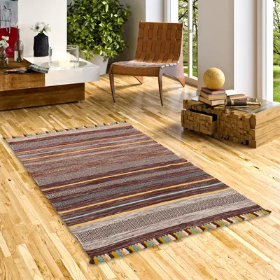Produktbild von Natur Teppich Kelim Kalleen Braun, Größe:200x300 cm