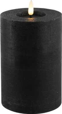Produktbild von Countryfield LED Stumpenkerze Lyon M Schwarz H15cm Rustikal Dimmbar Timer