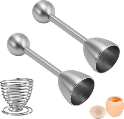 Produktbild von Eierkopfset - Edelstahl - 2 Stück - Eieröffner und Eierstecher