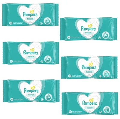 Pampers Feuchttücher Sensitive für empfindliche Babyhaut 6er Pack