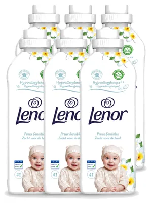 Produktbild von 6 x Lenor Weichspüler Sensitiv – Milder Duft - Vorteilspackung - 6 Stücke