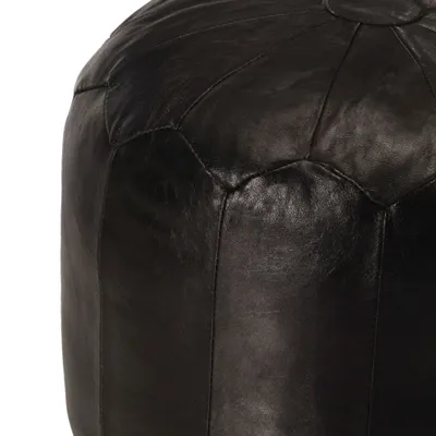 Immagine prodotto di Pouf Nero 40x35 cm in Vera Pelle di Capra