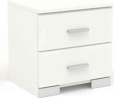 Obrázek produktu pro COSMOS Noční stolek se 2 zásuvkami - moderní - bílý Imitace - D 39,5 cm