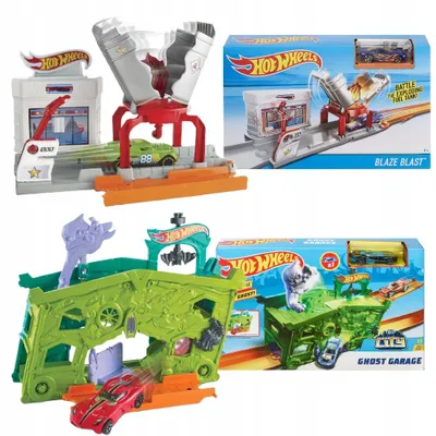 Produktbild von Hot Wheels Set Tankstelle + Geistergarage mit 2 Autos