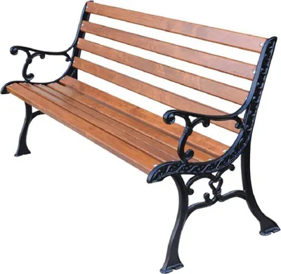 Produktbild von Casa Padrino Jugendstil Gartenbank mit Armlehnen Braun / Schwarz 150 x 40 x H. 78 cm - Parkbank - Sitzbank - Gartenmöbel