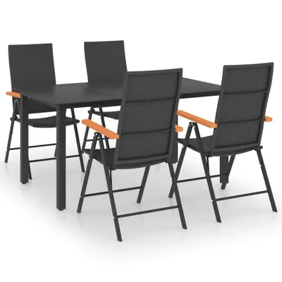 Produktbild von vidaXL 5-tlg. Garten-Essgruppe Schwarz und Braun
