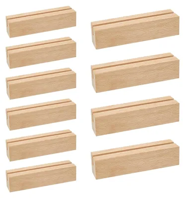 Image de Lot de 10 supports en bois pour cartes et photos de table