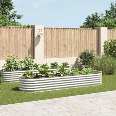 Produktbild von vidaXL Garten-Hochbeet 320x80x44 cm Verzinkter Stahl Silbern