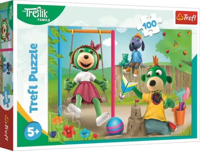 Zdjęcie produktu dla Trefl Puzzle Rodzina Treflików 100 el. Zabawne Trefliki, 100 szt., Kreskówki, 5 lat(a)