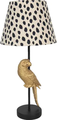 Produktbild von Clayre & Eef Tischlampe Papagei Ø 25x51 cm Beige Schwarz Kunststoff