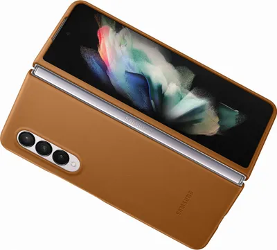 Zdjęcie produktu dla Skórzane etui Samsung do Samsung Galaxy Z Fold 3, beżowe, (EF-VF926LAEGWW)