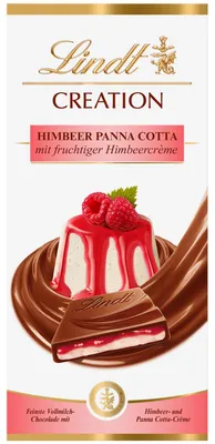 Produktbild von Lindt Creation Himbeer Panna Cotta Tafel 150g