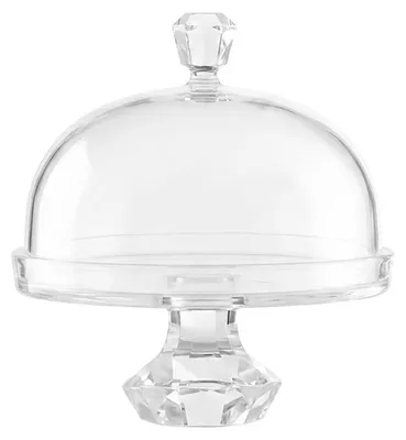 Produktbild von Kuchenglocke aus Glas mit Diamant-Fuß