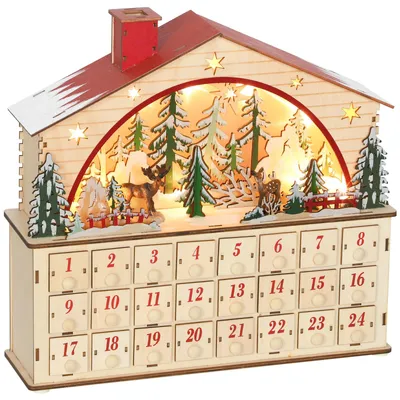 Produktbild von Adventskalender zum Befüllen 24 Schubladen Fächer Weihnachtskalender x, für Weihnachtsdekoration