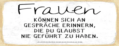 Produktbild von vianmo Blechschild 10x27 cm Frauen können sich an Gespräche erinnern