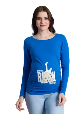 Produktbild von Umstandsshirt Langarm I Will Rock You mit Motiv Schwangerschaft M.M.C.