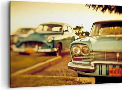 Produktbild von Bild auf Leinwand - Leinwandbild - Auto Kuba Klassiker - 100x70cm - Wand Bild - Wanddeko - Leinwanddruck - Bilder - Kunstdruck - Wanddekoration - Leinwand bilder - Wandkunst - AA100x70-3491