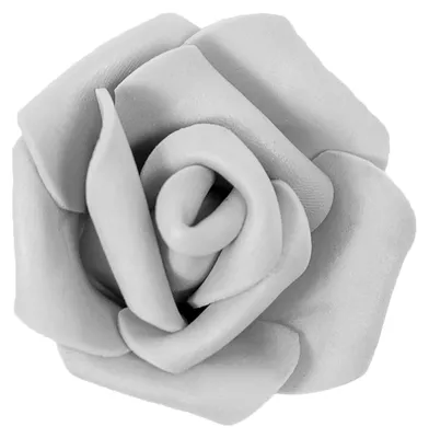 10 x Deko Rose / Rosenblüte / Rosenkopf 4cm, hellgrau