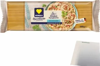 Produktbild von Edeka Herzstücke Dinkel Spaghetti (500g Packung) + usy Block