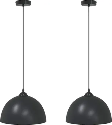 Zdjęcie produktu dla vidaXL Lampy wiszące 2 szt. Regulowana wysokość E27 Czarny Ø30cm Metal