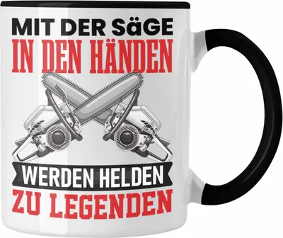 Produktbild von Trendation - Waldarbeiter Tasse Geschenk Holzfans Geschenkidee Waldarbeiter (Schwarz)