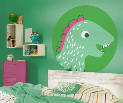 Produktbild von Komar Vlies Fototapete rund und selbstklebend "Little Dino Tyranno" - Größe: 128 x 128 cm (Breite x Höhe) - 1 Stück