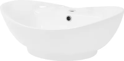 Obrázek produktu pro LuxeBath umyvadlo Oválné umyvadlo na desku, 59x39,5x20,5 cm, bílé, keramika
