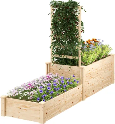 Image de Jardinière d'extérieur, design en bois, utilisation polyvalente, bois naturel