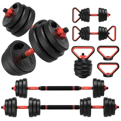 Productafbeelding van Dumbells - Halterset - 3-in-1 - Verstelbare - 20KG - Halterstang Met Gewichten - Voor Krachttraining