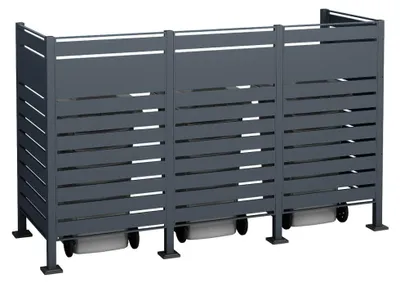 Produktbild von Westmann Metall Mülltonnenverkleidung Planum 3x240 L Anthrazit 250x90x150 cm