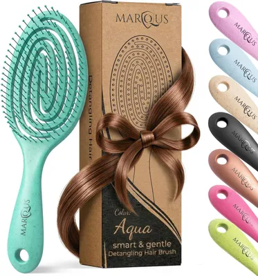 Produktbild von marQus Bio Haarbürste & Entwirrbürste ohne Ziepen – Aqua