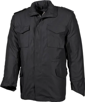 Produktbild von MFH US Feldjacke M65 schwarz mit auskn. Steppfutter Modell