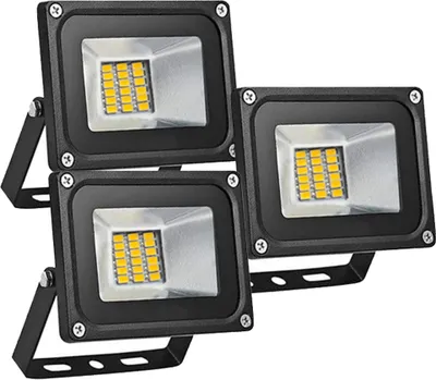Produktbild von Greenmigo 3x 20W SMD LED Fluter Strahler Gartenlampe Warmweiß warmweiss Licht mit Schwarz Aluminium Gehäuse Wasserdicht IP65 85-265V