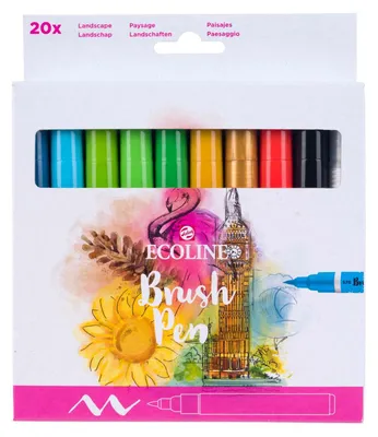 Productafbeelding van Bruynzeel Brushpen Set Landschappen - 20 kleuren - Ecoline
