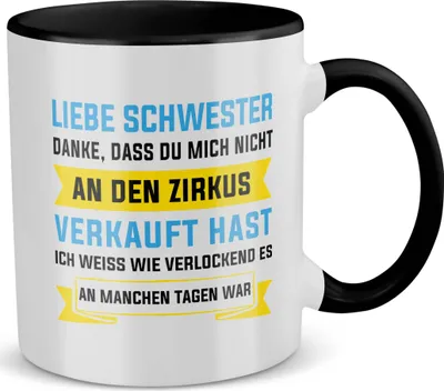 Produktbild von 22Feels Grosse Schwester Geschenk Geburtstag Weihnachten Geschwister Mädchen Tasse Frauen Teenager Schwesterherz (Weiss-Schwarz)