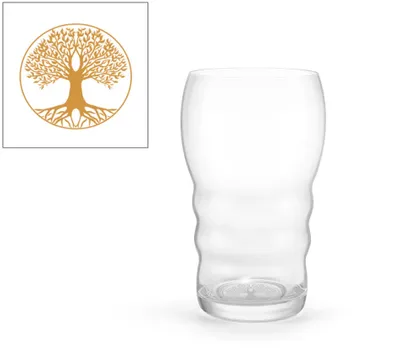 Produktbild von Trinkglas Galileo Gold - Lebensbaum 0,5l - mundgeblasen