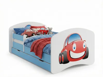 Image de Happy Babies Lit Enfant - Avec Matelas & Tiroir et Protection Antichute, 80x160, Fille Lit Enfant & Jeune Garçon Kids Bed