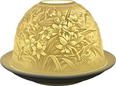 Obrázok produktu pre Držiak na čajovú sviečku Clayre & Eef Ø 12x8 cm Biele porcelánové kvety