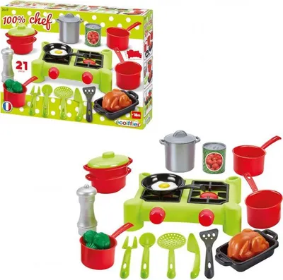 Immagine prodotto di Ecoiffier cucina da campeggio per bambini con pentole e stoviglie per cucina da gioco