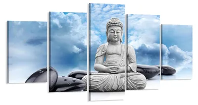 Produktbild von 6323 Buddha Leinwandbild 5-teilig 200x100 cm