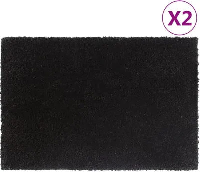 Produktbild von Fußmatten 2 Stk. Schwarz 40x60 cm Kokosfaser Getuftet