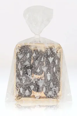 Weihnachtstüten aus PP, 25x40 cm, 50 Stück, transparent, weiß