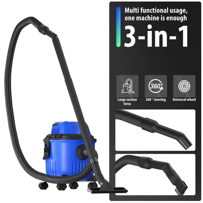 Produktbild von Nass- und Trockensauger - 3-in-1 Rucksackmodell - 5000 W - >16 kPa Saugkraft - Beutellos mit HEPA-Filter - Multi-Zyklon - Blau