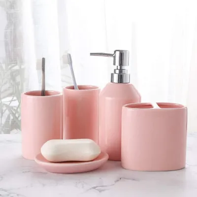 Imagen del producto de Juego de accesorios de baño de cerámica con 6 piezas
