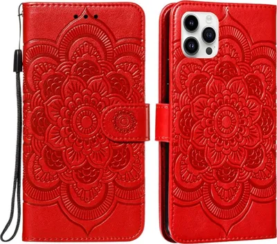 Produktbild von König Design Hülle kompatibel mit Kunstleder Handyhülle - Handy Case Rot