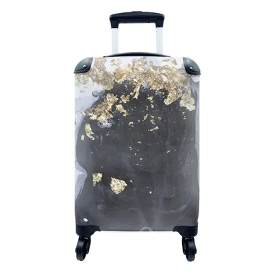 Produktbild von MuchoWow® Koffer Handgepäck Trolley Rollkoffer Kleine Reisekoffer mit 4 Rollen - Marmor - Gold - Luxus - Cabin Size < 55x40x23 cm & 55x40x20 cm - Fotokoffer - Kabinenkoffer - Boardgepäck - Reise-Box - Reisekoffer - Reisegepäck - Koffer mit Bild - Trolley für Kinder