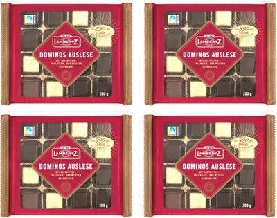 Obrázek produktu pro Dominos Auslese hořká mléčná bílá čokoláda 200g 4-pack
