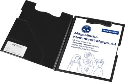 Produktbild von Klemmbrett Mappe magnetisch sw DIN A4